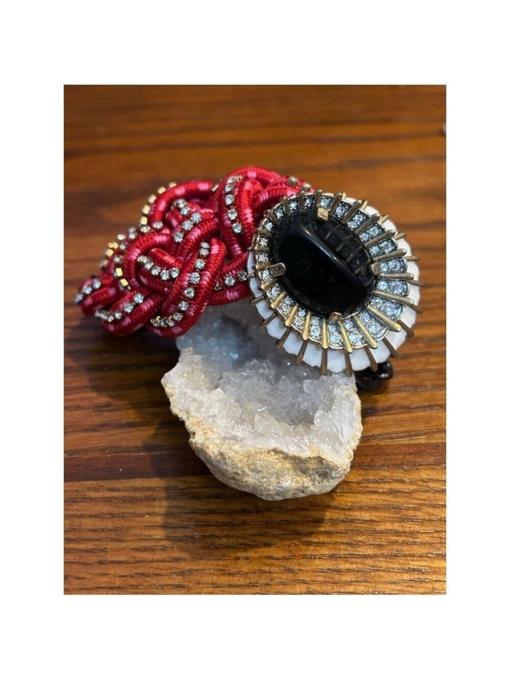 Juicy Couture Bracelet Red & Black Chain Rhinestone